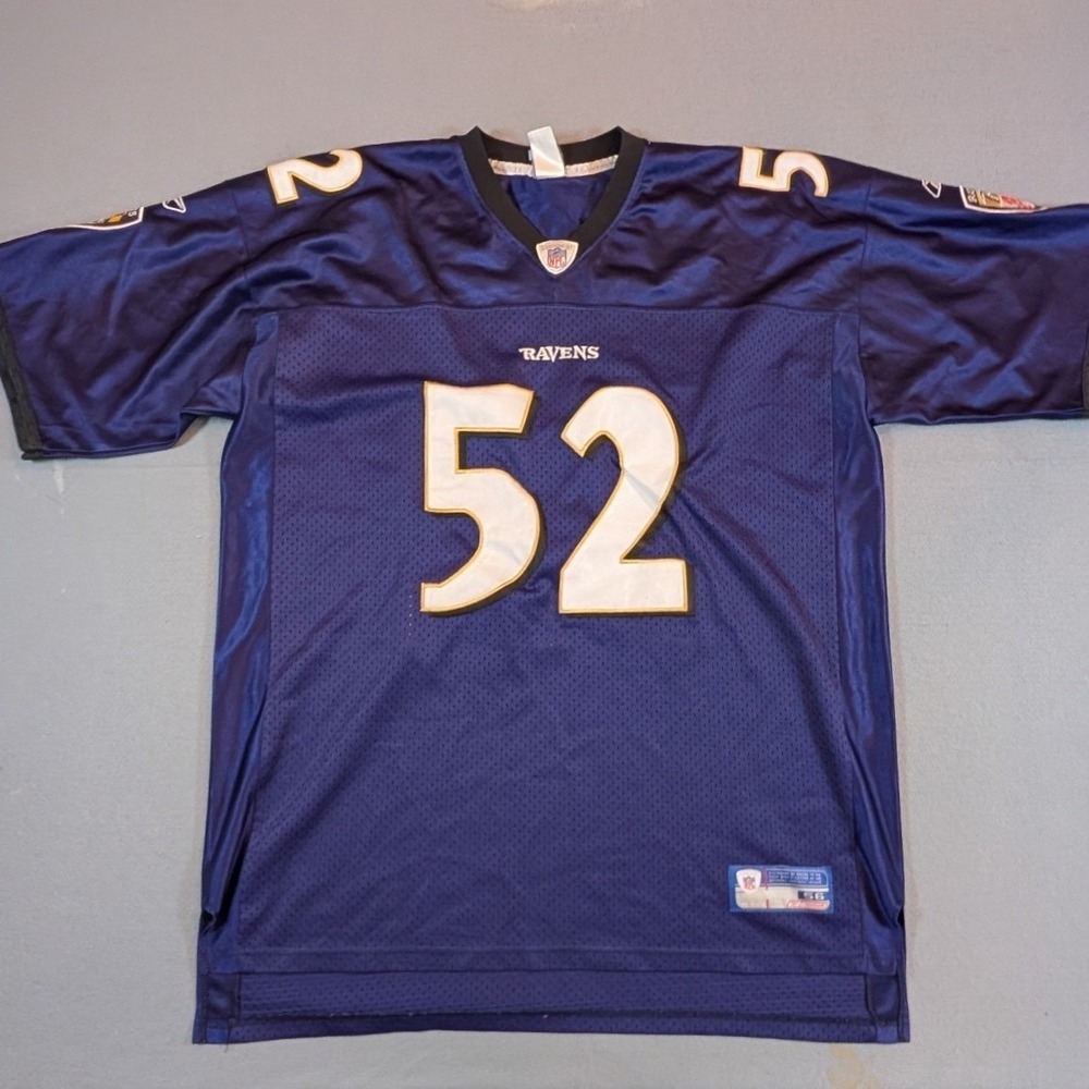 Baltimore Ravens Ray Lewis 52 Reebok NFL‎ Jersey Purple Mens 56 Authentic - Picture 2 of 8
